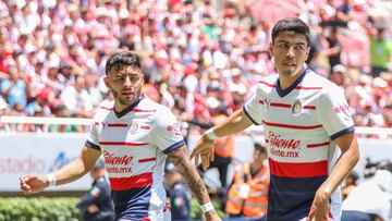 Alexis Vega and Erick Gutierrez of Guadalajara during the game Guadalajara vs Athletic Bilbao Club, corresponding to the Gernika Tree Trophy, at Akron Stadium, on July 16, 2023.
<br><br>
Alexis Vega y Erick Gutierrez de Guadalajara durante el partido Guadalajara vs Athletic Club de Bilbao, correspondiente Al Trofeo Arbol de Gernika, en el Estadio Akron, el 16 de Julio de 2023.