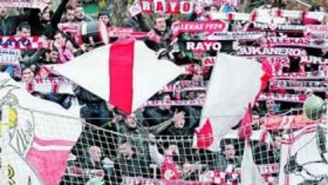 <b>EN AUMENTO. </b>La afición del Rayo es fiel, no deja de animar al equipo y tampoco de crecer.