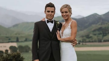 El triatleta espa&ntilde;ol Javier G&oacute;mez Noya con la tambi&eacute;n triatleta neozelandesa Anneke Jenkins el d&iacute;a de su boda.