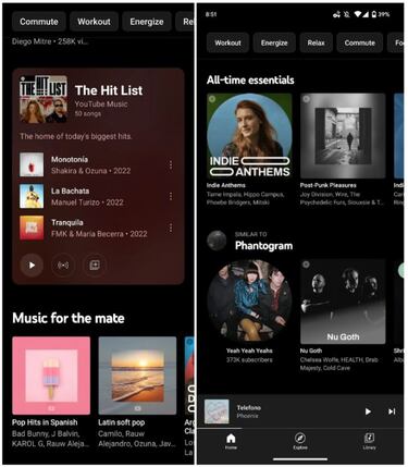 YouTube Music modifica su página de inicio poniendo ahí las listas de reproducción
