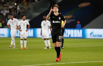 Soccer Football - FIFA Club World Cup Third Place Match - Al Jazira vs CF Pachuca - Zayed Sports City Stadium, Abu Dhabi, United Arab Emirates - December 16, 2017   Pachuca's Angelo Sagal celebrates scoring their fourth goal from the penalty spot      REUTERS/Matthew Childs