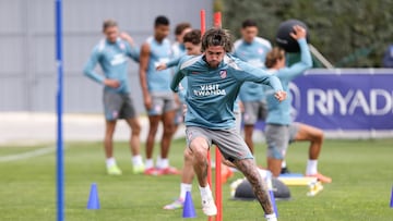 De Paul, en el entrenamiento del Atlético.