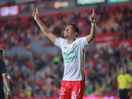 Ricardo Monreal celebrates his goal 4-0 of Necaxa during the 5th round match between Necaxa and Atletico de San Luis as part of the Liga BBVA MX, Torneo Clausura 2026 at Victoria Stadium, on February 06, 2026 in Aguascalientes, Mexico.