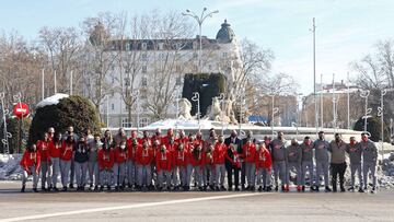 Las jugadores del Atlético en Neptuno.