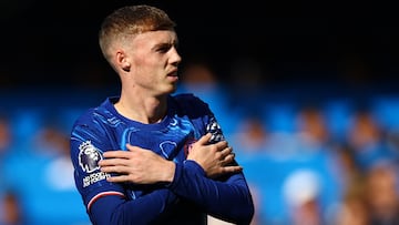 Cole Palmer, jugador del Chelsea, celebra uno de sus goles anotados ante el Brighton.