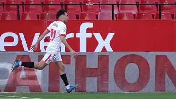 Munir celebra un gol.