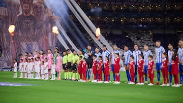 Protocolo during the quarterfinals second  leg match between Monterrey and Inter Miami as part of the CONCACAF Champions Cup 2024, at BBVA Bancomer Stadium on April 10, 2024 in Monterrey, Nuevo Leon Mexico.