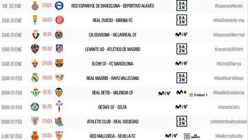 El Real Madrid recibirá al Rayo el domingo 1 de febrero a las 14:00 horas