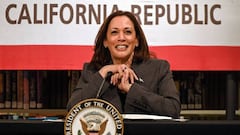 US Vice President Kamala Harris takes part in a roundtable to highlight the Administration's investments Asian American and Pacific Islander small businesses, at the Chinatown public library in San Francisco, California on March 3, 2023. (Photo by Samantha Laurey / AFP) (Photo by SAMANTHA LAUREY/AFP via Getty Images)