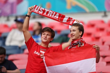 Aficionados de la selección de Austria.