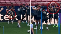 El show de Marcos Llorente entrenando: hace un gesto obsceno y el karma actúa instantáneamente