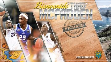 Thaddus McFadden jugará la próxima temporada en el Iberostar Tenerife.