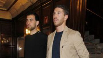 Sergio Busquets y Sergio Ramos, en el estreno del cortometraje en Invictus.
