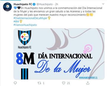 Los especiales mensajes de los clubes chilenos en este 8M