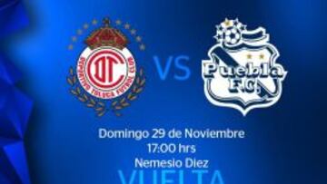 Toluca y Puebla cierran la actividad de los cuartos de final el domingo.