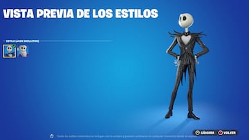 fortnite nueva skin jack skelleton pesadilla antes de navidad disney