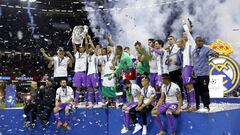 Los jugadores del Real Madrid celebran la conquista de la duod&eacute;cima Copa de Europa ganada en 2017 contra la Juventus en Cardiff (Gales).