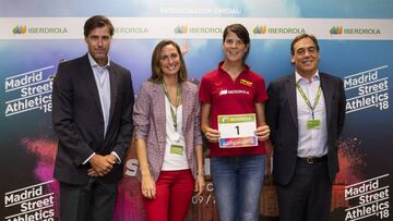 13/09/18 ATLETISMO ACTO IBERDROLA PRESENTACION MADRID STREET ATHLETICS 18 RUTH BEITIA RAUL CHAPADO