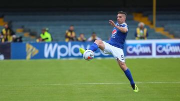 Gabriel Hauche durante un partido con Millonarios por la Liga Águila II-2018