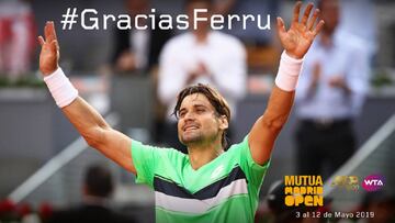 David Ferrer pondrá fin a su carrera deportiva en el Mutua Madrid Open, para el que ha recibido la primera wild card.
