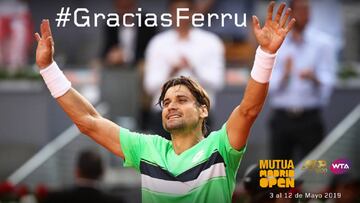 David Ferrer pondr&aacute; fin a su carrera deportiva en el Mutua Madrid Open, para el que ha recibido la primera wild card.