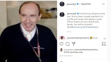 Montoya sobre Williams: "Inspiración para mi vida"