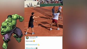 Roland Garros 'presume' en este vídeo de la nueva musculatura de Alcaraz: "Modo Hulk"