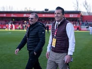 Edu Villegas, director deportivo del Ceuta, junto a José Juan Romero.