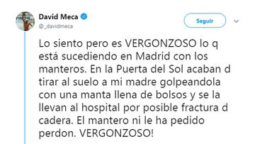 David Meca la lía y carga contra los manteros de Madrid