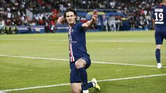 Cavani celebra un gol con el PSG.