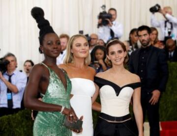 Nueva York, 2/05/2016, las actrices Lupita Nyong'o, Margot Robbie y Emma Watson