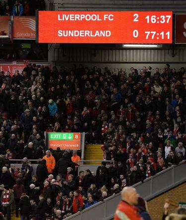 Liverpool fans stage walkout and miss late meltdown