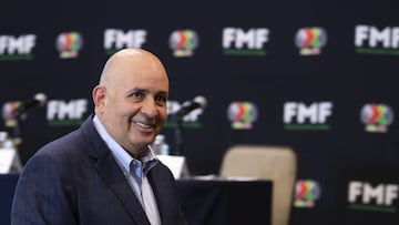 Juan Carlos Rodriguez President of the Mexican Soccer Federation during the FMF (Mexican Football Federation) and Liga BBVA MX Press Conference, in the Salon Castillo of the Intercontinental Hotel in Mexico City, on June 12, 2023.
<br><br>
Juan Carlos Rodriguez Presidente de la Federacion Mexicana de Futbol durante la conferencia Conferencia de Prensa FMF (Federacion Mexicana de Futbol) y Liga BBVA MX, en el Salon Castillo del Hotel Intercontinental de la Ciudad de Mexico, el 12 de Junio de 2023.