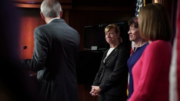 Senator Tammy Baldwin (D-WI) listens during a news conference on the passage of the Respect for Marriage Act at the U.S. Capitol in Washington, D.C., U.S., November 29, 2022. REUTERS/Sarah Silbiger