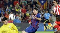 <b>GOLEADA. </b>Messi fue una pesadilla para la defensa rojiblanca.