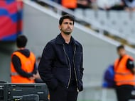 Pau Quesada, durante su primer Barcelona - Real Madrid, disputado en Montjuïc.