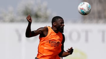 MADRID, SPAIN - AUGUST 15: Antonio Rudiger player of Real Madrid trains at Valdebebas training ground on August 15, 2025 in Madrid, Spain. (Photo by David S. Bustamante/Real Madrid via Getty Images)