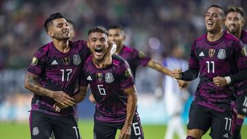 Jonathan dos Santos festeja un gol en Copa Oro