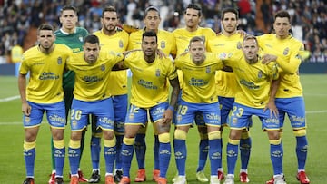 El once de Las Palmas contra el Real Madrid. 