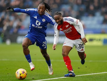 Raheem Sterling, jugador del Arsenal, durante el partido ante el Leicester City.