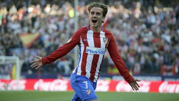 Griezmann celebra su gol al Sevilla.
