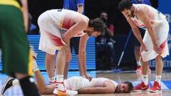 Rudy, tendido en el suelo con dolor en la final del pasado Eurobasket.