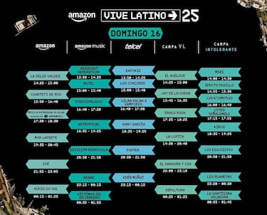 Revelados los horarios del Vive Latino 2025: lineup, escenarios y a qué hora canta cada artista