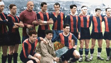 Primer campe&oacute;n. Equipo del Barcelona, que gan&oacute; la primera Liga, en 1929, con dos puntos de ventaja al Real Madrid.