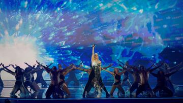 Singer Davina Michelle performs during first semi-final of the 2021 Eurovision Song Contest in Rotterdam, Netherlands May 18, 2021. REUTERS/Piroschka Van de Wouw