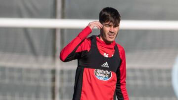 Jozabed, durante un entrenamiento en A Madroa.