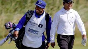 Tévez es el caddie de Romero en el British Open de Golf