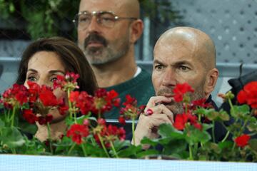 Zinedine Zidane y Véronique Zidane en el Mutua Open de Madrid.