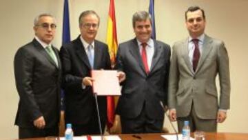 Alejandro Blanco (COE), Pedro Simón Barceló (Viajes Barceló), Miguel Cardenal (CSD) y Leopoldo González Echenique (RTVE).