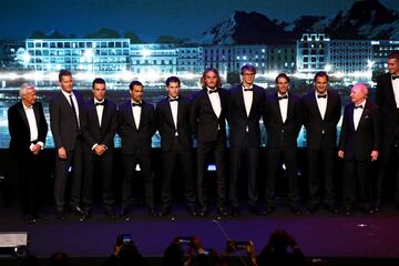 El equipo de Europa posa en la presentaci車n del torneo.